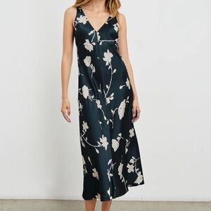 Rails Camellia Blue and Ivory V-Neck Sleeveless Midi Slip Dress